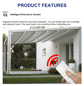 Pérgola Moderna de Lujo con Techo Retráctil de <span class=keywords><strong>Aluminio</strong></span>, Recubierta de PVC, con Luces LED y Protección contra la Lluvia, para Villas, Resorts y Terrazas, <span class=keywords><strong>Precio</strong></span> de Fábrica - Product Image 5