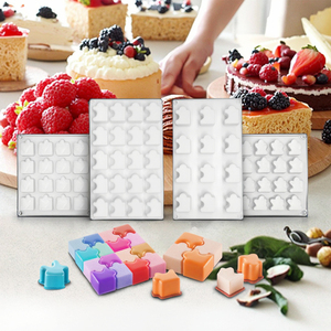 Mousse <span class=keywords><strong>3D</strong></span> câu đố hình dạng Silicone khuôn cho DIY nướng bánh mousse sô cô la thân thiện với môi khuôn bánh phụ kiện nhà bếp công cụ - Product Image 1