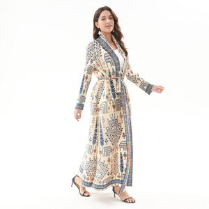 <span class=keywords><strong>Abaya</strong></span> Miyake 2025 alla Moda con Motivo Fair Isle, Plissettata, Aperta sul Davanti, Stile Vintage, Cappotto Lungo da Donna - Product Image 5