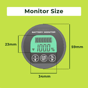 Monitor de Batería LCD de 12V 150A EJ-FG05, Medidor de Voltaje y Corriente de Alta Precisión, Probador de Capacidad de Batería de Litio de Ciclo Profundo - Product Image 6