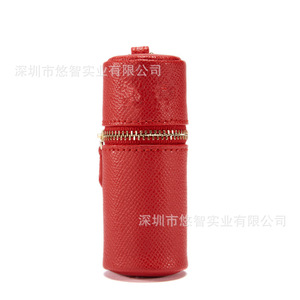 Leather <b>Mini</b> Lipstick Case, Lipstick Pouch, Lipstick <b>Box</b>, Cross-Pattern Creative Lipstick <b>Storage</b> <b>Box</b> - Product Image 5