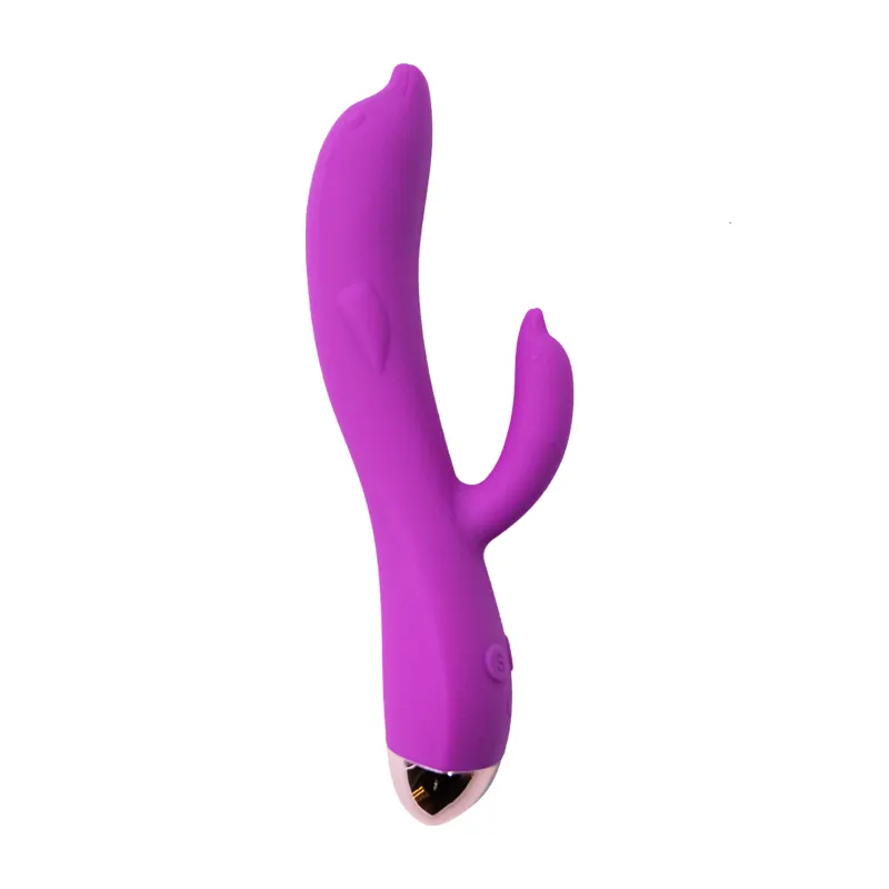 Dingfoo Dual Stimulation dolphin rabbit Vibrator with Remote Control Sex Toy for Couple