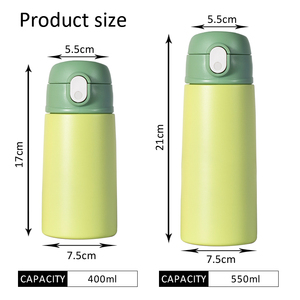 Factory Hot Sale 13 Oz Stainless Steel Insulated Liquid Silicone Straw <b>Water</b> <b>Bottle</b> <b>Bpa</b> <b>Free</b> for Kids School - Product Image 5