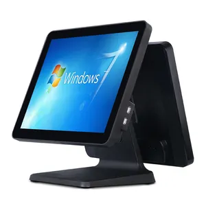 뜨거운 판매 듀얼 스크린 또는 싱글 스크린 15 인치 터치 스크린 pos 레스토랑 금전 등록기 시스템 pos Wi-Fi가있는 컴퓨터