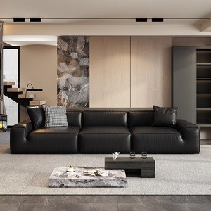 Divano in Pelle Moderno e Lussuoso, Stile Retrò Minimalista, Combinazione Lineare per Varie Dimensioni di Ambienti, per Casa e Ufficio - Product Image 5