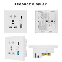 Prise de courant Wi-Fi universelle OCY en plastique, 13A, compatible Tuya Smart Home, charge rapide, prise murale, appareils électroménagers numériques Alexa