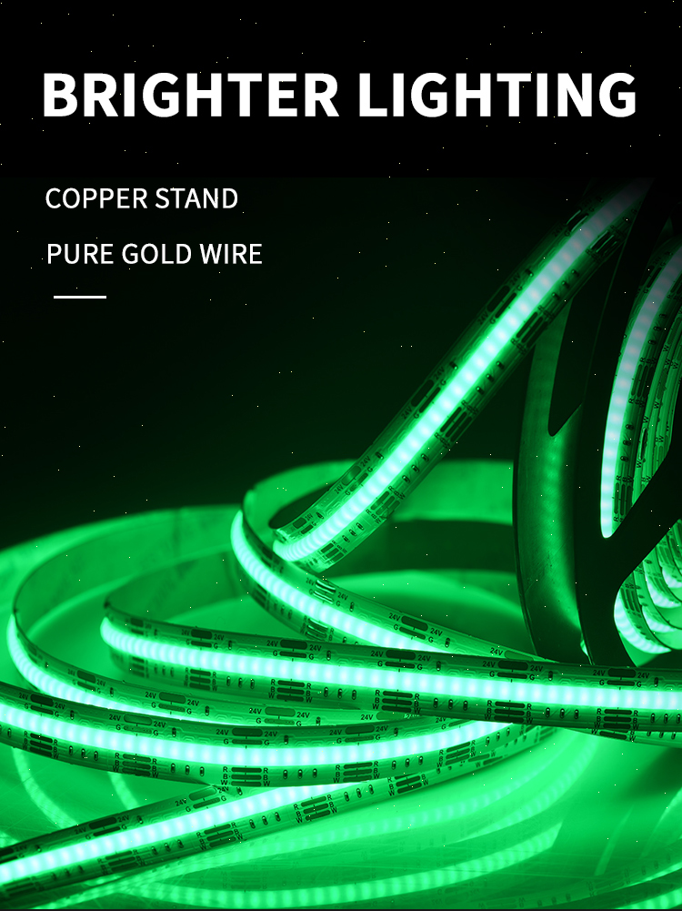 FCOB COB Flexible High Density RGBW LED Strip 20W/m DC24V White 6000K Dimmable LED Strip For Bedroom