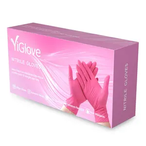 Powder Free Sandy Grip Inspection Pink box Blue Malaysia Medicical Rosado medic glove disposables Nitrile Pink