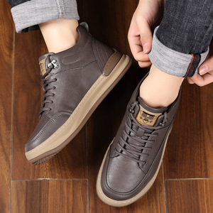 Men Winter Snow Boots <b>Ankle</b> High Waterproof Warm Plush Lining Round Toe Synthetic Upper Rubber Outsole EVA Midsole Autumn - Product Image 2
