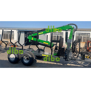 Matériel forestier homologué CE, <span class=keywords><strong>support</strong></span> ODM/OEM, chargeuse sur pneus <span class=keywords><strong>de</strong></span> 7,8 m, grappin à bois, remorque à bois <span class=keywords><strong>de</strong></span> 12 tonnes avec frein pneumatique et frein hydraulique - Product Image 1