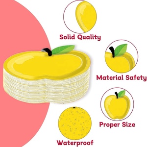 DAMAI Golden Apple Shaped Disposable Paper <b>Plates</b> for Parties Supplies Back to School Season Children's Birthday <b>Decorations</b> - Product Image 3