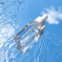 Bouteilles de luxe en plastique de 30 ml (1 oz) pour huiles essentielles avec compte-gouttes, flacon de sérum, huiles essentielles, cylindre à épaule plate pour teinture
