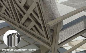 3-teiliges Aluminium-Outdoor-Komfort-Gesprächsset für Wohnzimmer und Innenhof mit 2 wetterfesten Sofas und abnehmbaren Elementen - Product Image 5