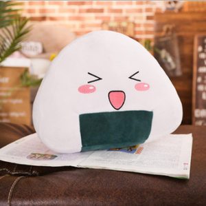 Coussin de voyage chauffe-mains en peluche Kawaii, design dessin animé boule de riz japonaise, simulation de nourriture, jouet en peluche animal - Product Image 6