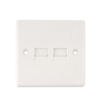 VNX Factory 86*86mm White Color Double Telephone Sockets Bakelite Material for Smart Home