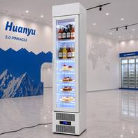 Lemari Pendingin Vertikal untuk Es Krim, Display Snack Kecil, Toko Swalayan Slim, Kulkas Topfreezer untuk Es Krim