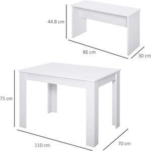 Stile moderno <span class=keywords><strong>tavolo</strong></span> <span class=keywords><strong>da</strong></span> pranzo quadrato <span class=keywords><strong>con</strong></span> 2 panche pannello in legno sala <span class=keywords><strong>da</strong></span> pranzo mobili per piccoli appartamenti e alberghi - Product Image 2