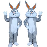 Haute qualité doux en peluche tissu rose vert lapin mascotte Costumes drôle Bug lapin tenue adultes dessin animé Animal Anime EVA