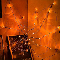 Guirlande lumineuse LED Liyan pour Halloween, en cuivre, IP65, lumières en filet, accessoires d'horreur, jouets pour maison hantée, décorations de fête intérieures/extérieures, lumière chaude
