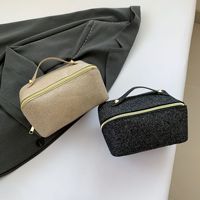 Sac de maquillage portable à paillettes, grande capacité, trousse de toilette de voyage, organiseur de toilette portable, multi-compartiments pour femmes