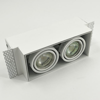 Morden Design moderne Trimless Double tête LED Downlight Meilleur prix Corps en fer projecteur pour hôtel Meilleur Downlights