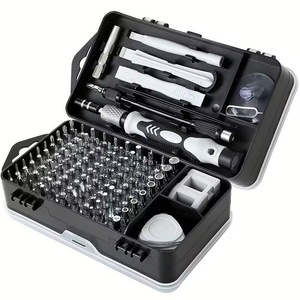 Jeu de tournevis 115 en 1, embouts en acier au carbone, poignée magnétique pour la réparation de téléphones, d'ordinateurs et de montres - Product Image 1