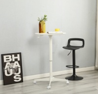 Table ronde de café mobile réglable en hauteur portable de levage de gaz d'Ada Furniture pour la table de thé à usage domestique avec quatre roues verrouillées