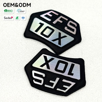 Placa de Identificación Metálica Moderna con Logotipo 3D en Relieve, Acero Inoxidable Cepillado, Corte de Diamante, para Altavoces de Sonido Premium