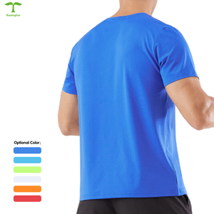 Maglietta sportiva aderente da <span class=keywords><strong>uomo</strong></span> con logo personalizzato per muscolatura da palestra in poliestere camicia aderente ad asciugatura rapida per abbigliamento sportivo da <span class=keywords><strong>uomo</strong></span> t-Shirt - Product Image 5