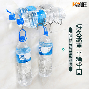 Kaiwang Stainless Steel Towel Rack 4 <b>Hooks</b> Self Adhesive Wall Mount No Installation Required Bathroom Storage - Product Image 4