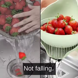 Passoire de cuisine rotative double couche sans BPA en PP de qualité alimentaire, pour égoutter les aliments et les salades - Product Image 4