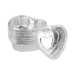 Contenedores Desechables de Papel de Aluminio para Pasteles en Forma de Corazón, Bandejas de Papel de Aluminio para Hornear, Suministros de Grado Alimenticio, Bandeja para Pasteles y Huevos - Product Image 1