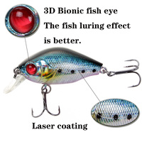 LUTAC Noise Discount Offer 40mm/7g Floating Crank Bait Leurres de pêche ABS Plastic Laser Coating Skin Treble Hook Hard Baits