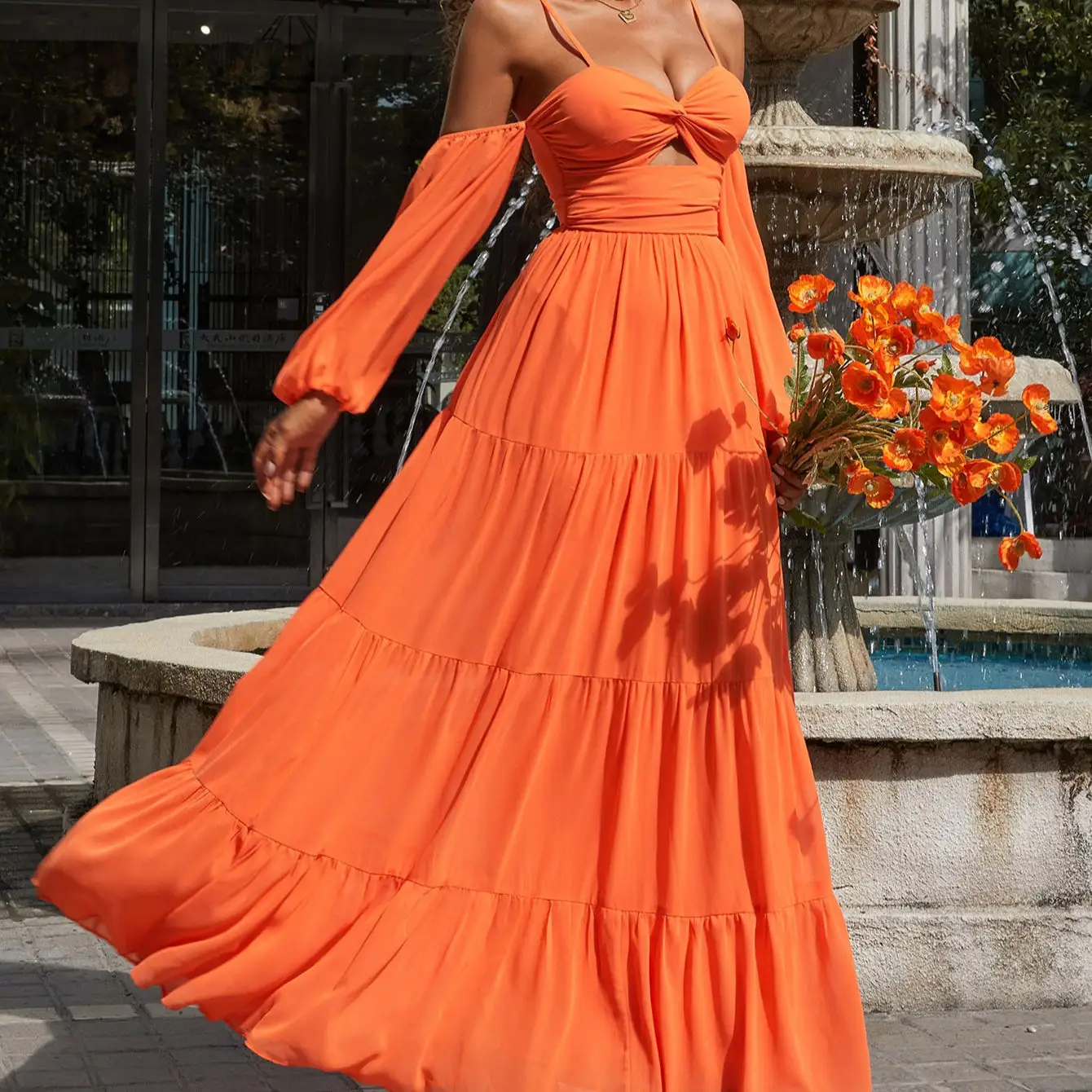 Latest 2023 Summer Casual Slip Off-Shoulder 100%Cotton women's Clothing Formal Elegant Ruffled Dress