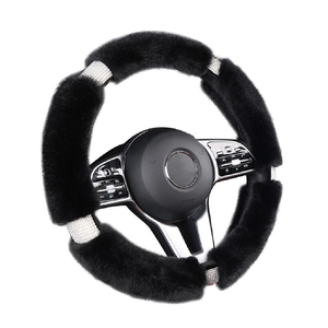 Housse de <span class=keywords><strong>volant</strong></span> de voiture en peluche artificielle élégante et légère pour femme, idéale pour la conduite - Product Image 3