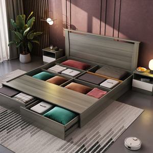 Camas Contemporáneas de Madera con Cajones de Almacenamiento para Dormitorio, Tapizadas de Lujo, Tamaños California Super King, Queen y Full - Product Image 6