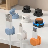 Organisateur de câbles rotatif multicolore, pince multi-fils, support de charge, clip de fixation pour câble de données USB de téléphone, hub de rangement de bureau