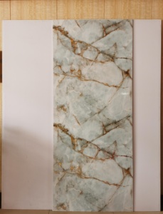 Panneaux décoratifs <span class=keywords><strong>de</strong></span> salle <span class=keywords><strong>de</strong></span> bain 3D gris avec motif doré, imperméables - Product Image 5