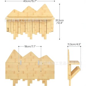 Wooden Coat Rack <b>Wall</b> <b>Mounted</b> Key And Bag Storage Foldable <b>Shelf</b> Entryway Organizer Rectangle Multi Purpose Storage Rack - Product Image 3