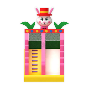 Tobogán Inflable con Diseño de Conejo Mago WOLONG, Doble Carril, Material de PVC de 0.55 mm, Certificado CE-EN71/EN76/EN14960, Fácil de Instalar - Product Image 3
