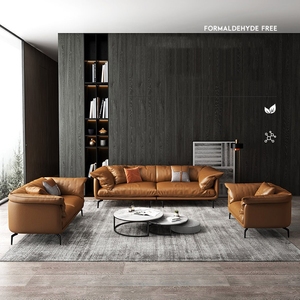 इतालवी वास्तविक चमड़े का फ्यूचरिस्टिक फर्नीचर सोफे लिविंग रूम सेशनल सोफा - Product Image 4