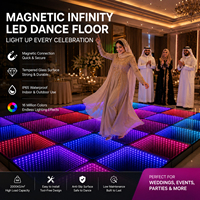 Dalles de sol de danse magnétiques étanches en verre LED Starlit RGB 3D, dalles de sol de danse LED