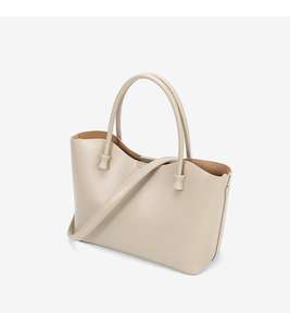 Bolso de Mano de Cuero Genuino para Mujer, Diseño Simple y Personalizado, Cierre de Cremallera de Alta Calidad, Bolso Tote Portátil de Gran Capacidad - Product Image 2
