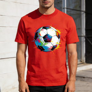 T-shirt Casual da Uomo per Tifosi di Calcio, Stampa DTG Personalizzata del Logo, per Uso Quotidiano - Product Image 2