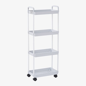 Carrito de almacenamiento móvil de plástico con ruedas Cedar Space, estantería de cocina de cuatro niveles, carrito de almacenamiento de varios niveles. - Product Image 5