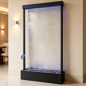 Moderna Cascada Rectangular de Lujo con Energía Solar, Hecha a Mano, con Iluminación LED Interior, Cambio de Color, Inalámbrica - Product Image 1