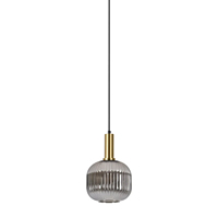 Lámpara LED de Superficie de Alta Calidad con 1 Luz, Pantalla de Cristal Ahumado E27, Base de Metal y Cristal, Diseño Elegante para Hogar y Oficina