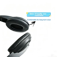 Casque filaire supra-auriculaire réglable pleine taille avec appels HD, finition piano, respectueux de la peau, pour PC, téléphone, jeux et usage quotidien