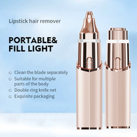 Épilateur portable 2-en-1 USB pour femme, tondeuse à sourcils et rasoir pour zones intimes, style rouge à lèvres, pour tout le corps, OEM/ODM