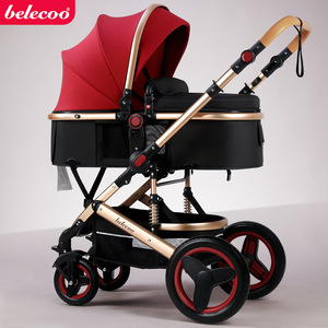 Poussette bébé en métal tout-terrain pliable, amortissante, bidirectionnelle, pour nouveau-né, position assise et allongée - Product Image 4